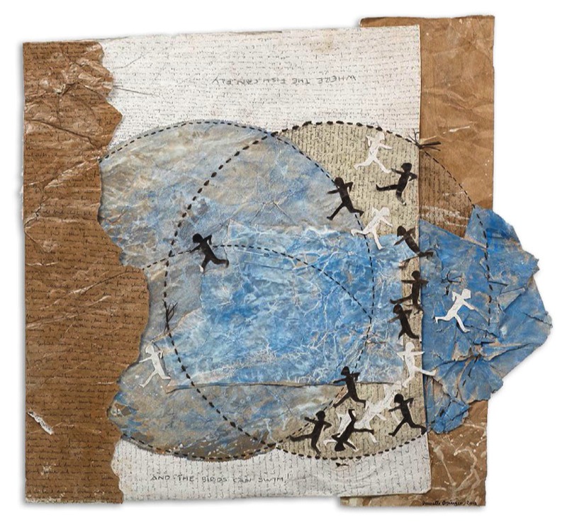 HERE AND THERE, 2013 | Mixed media on paper 61cm x 81cm